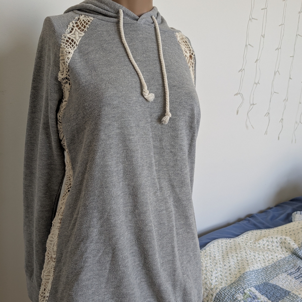 O'Neill Gray Embellished Relaxed Hoodie
